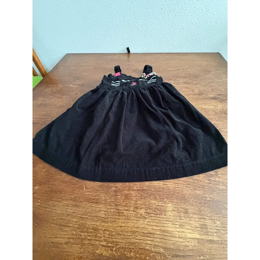 Gymboree Black Cat Corduroy Dress 3T Toddler Girl Jumper Halloween Cute